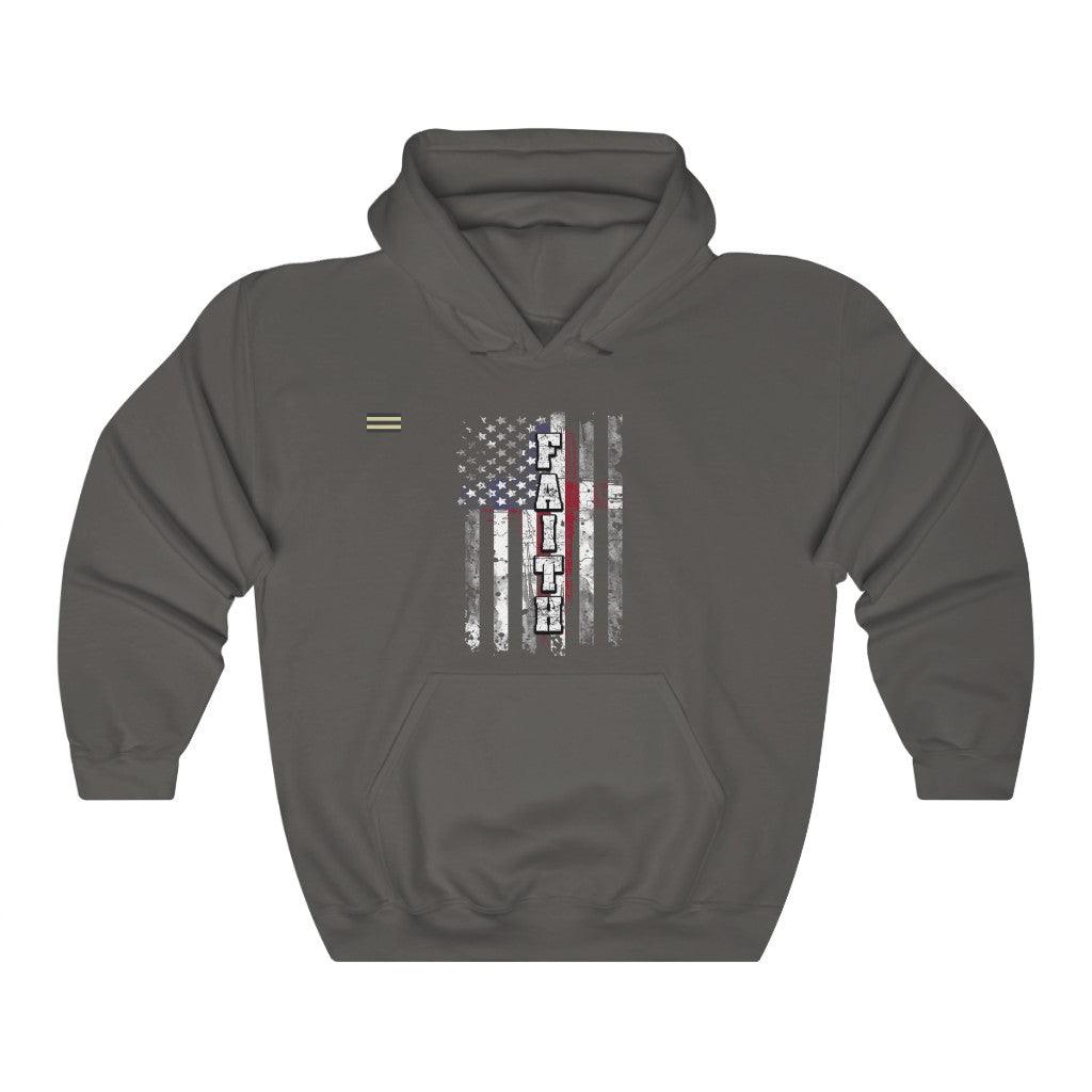 Faith USA Distressed Flag Unisex Hoodie - Military Republic