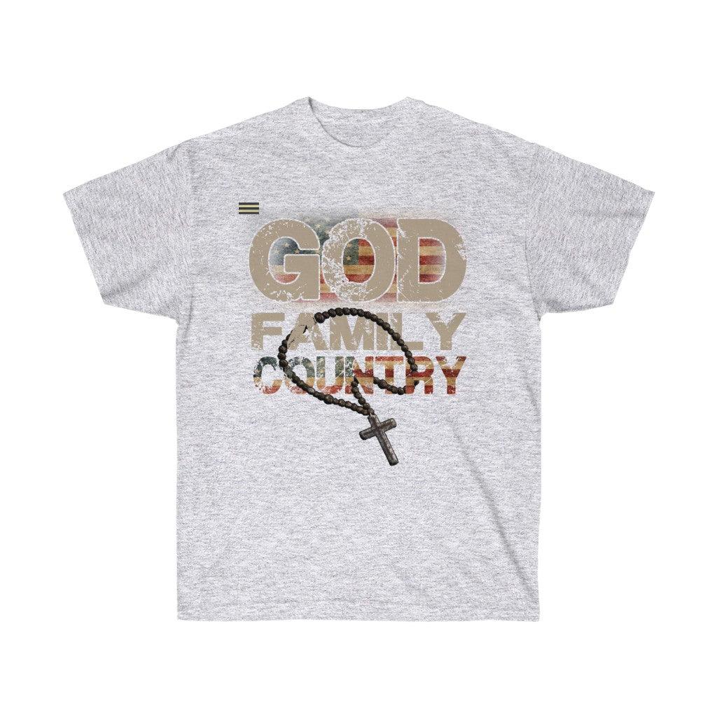 God Family & Country US Flag T-shirt - Military Republic