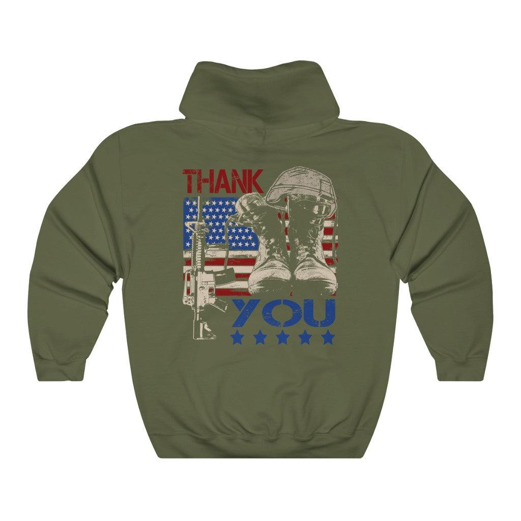 Thank You Veteran Patriotic Design Hoodie - Military Republic
