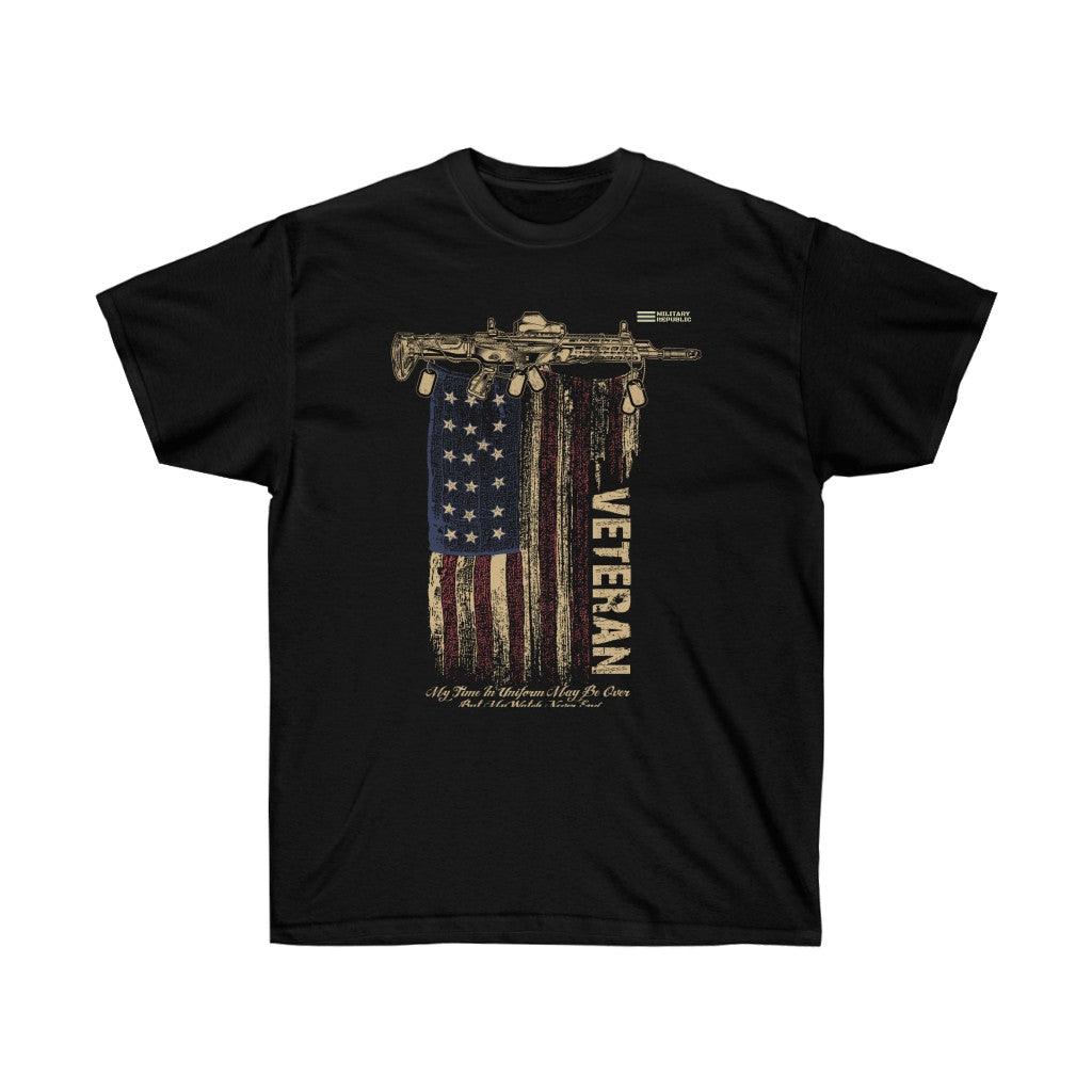 Veteran Distressed Flag T-shirt - Military Republic