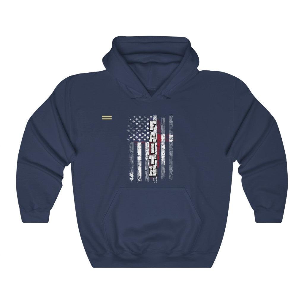 Faith USA Distressed Flag Unisex Hoodie - Military Republic