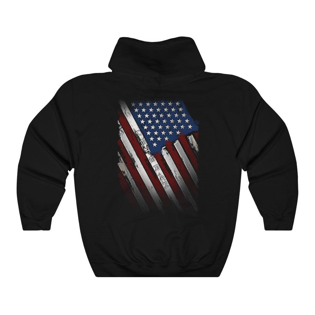 Veteran Diagonal American Flag Hoodie - Military Republic