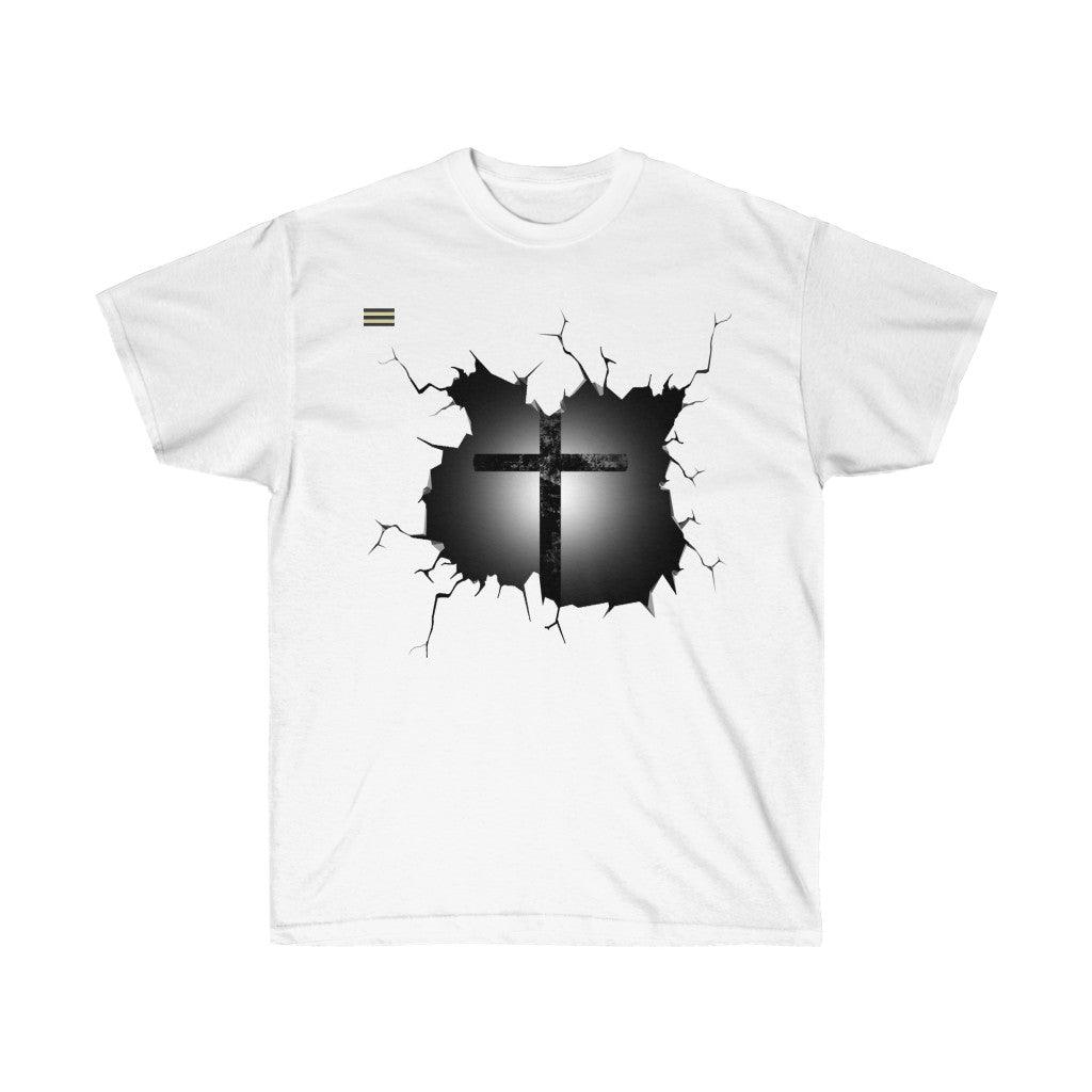 Shattered Shirt Cross Design T-shirt - Military Republic