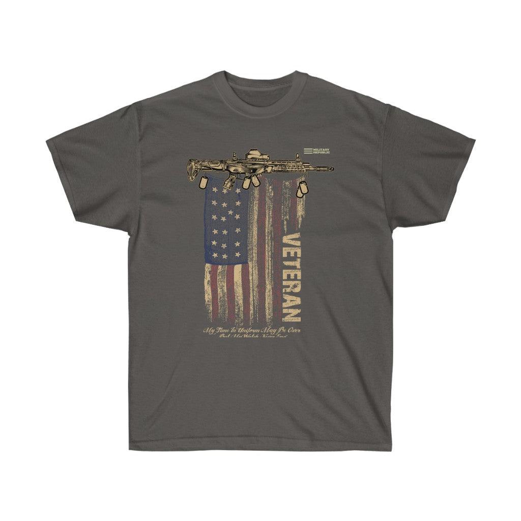 Veteran Distressed Flag T-shirt - Military Republic