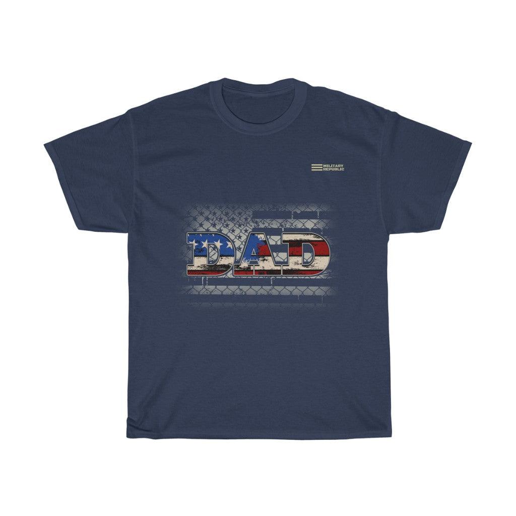 Dad - Netted American Flag T-shirt - Military Republic