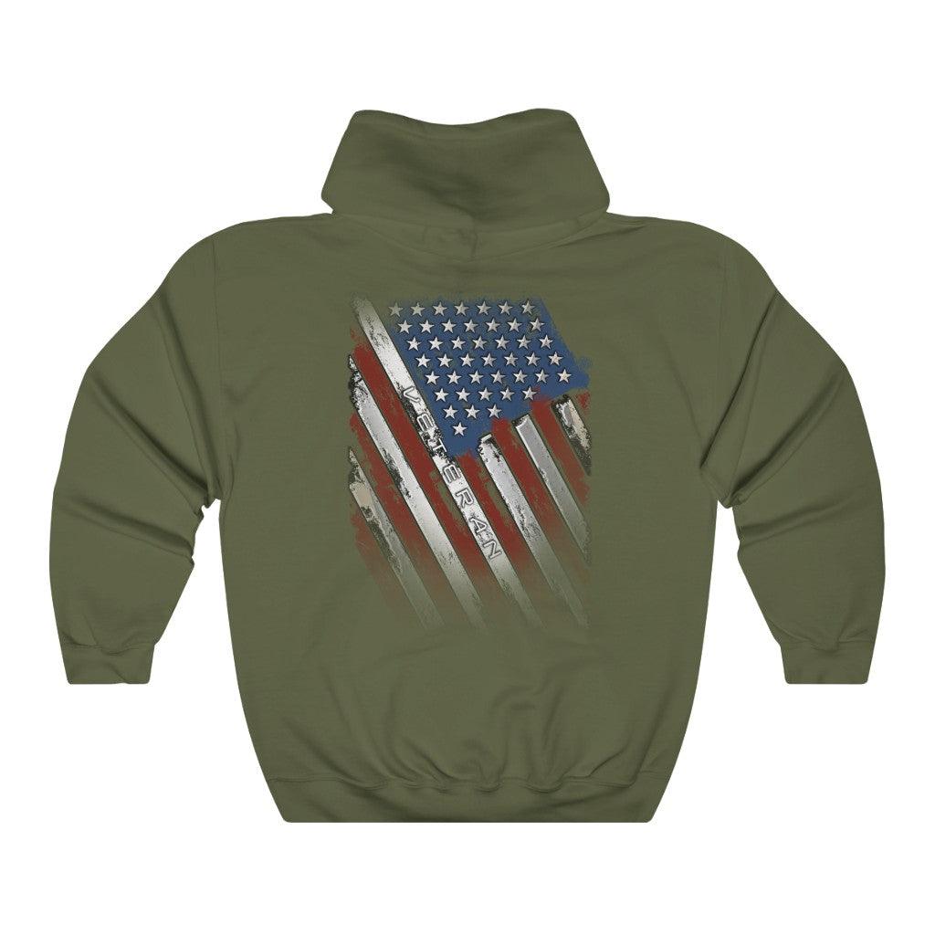 Veteran Diagonal American Flag Hoodie - Military Republic
