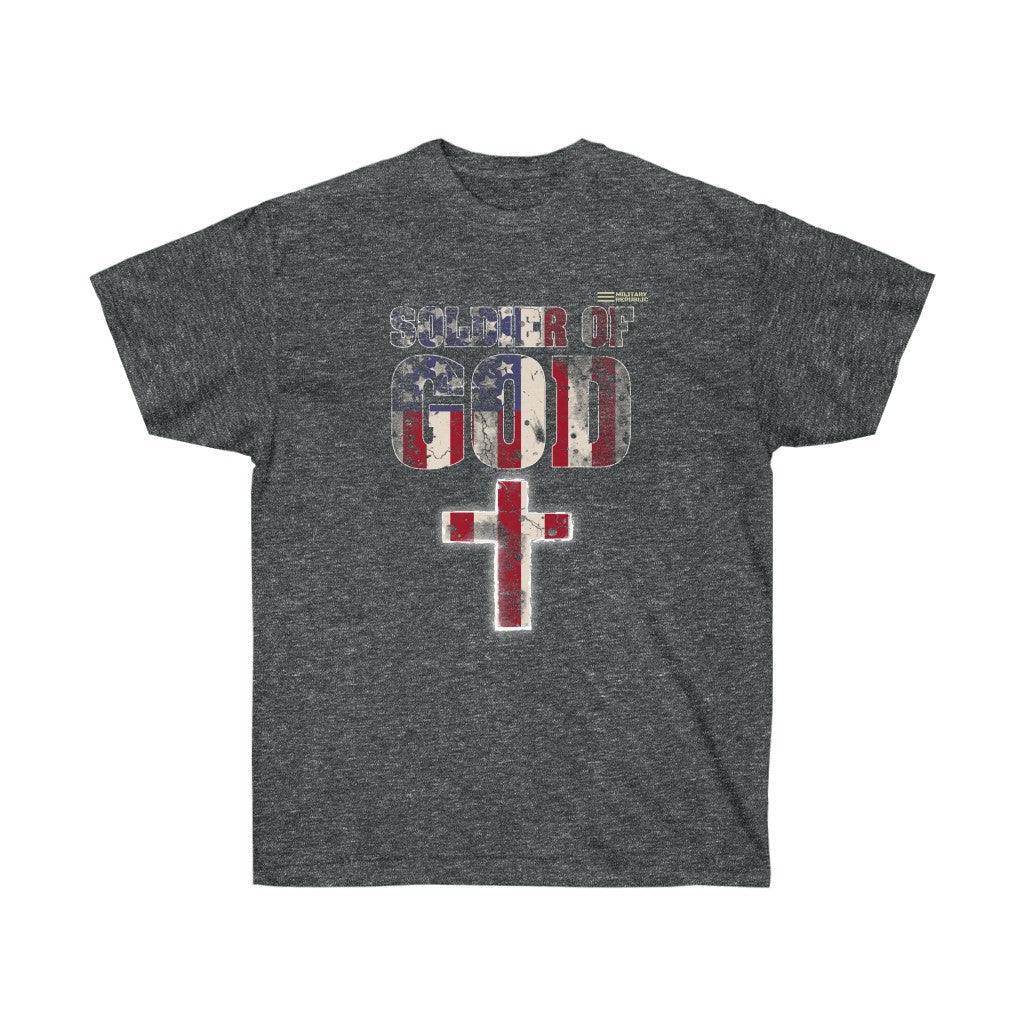 Soldier of God USA Flag & Cross T-shirt - Military Republic