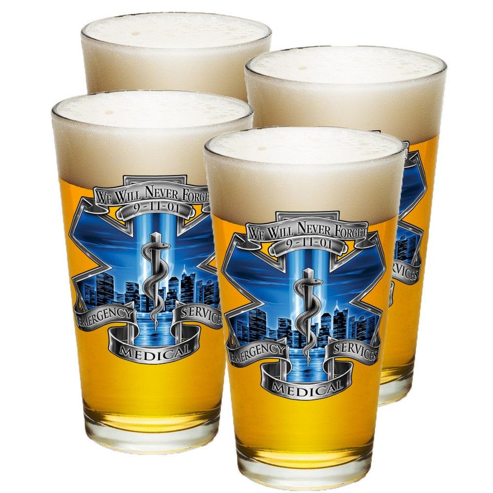 9/11 EMS Blue Skies Pint Glasses-Military Republic