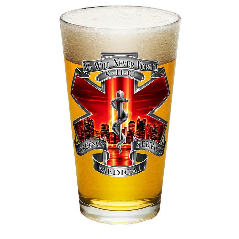 9/11 EMS Red Skies Pint Glasses-Military Republic