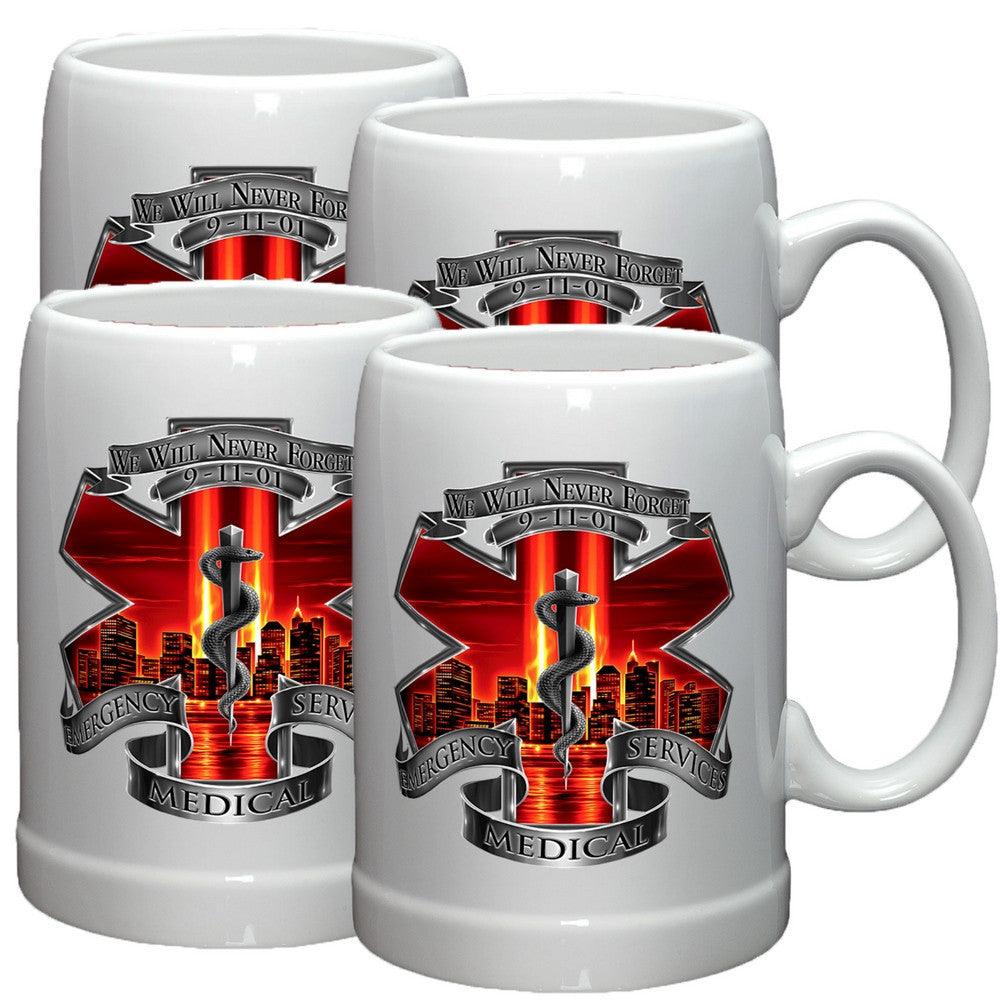 9/11 EMS Red Skies Stoneware Mug Set-Military Republic