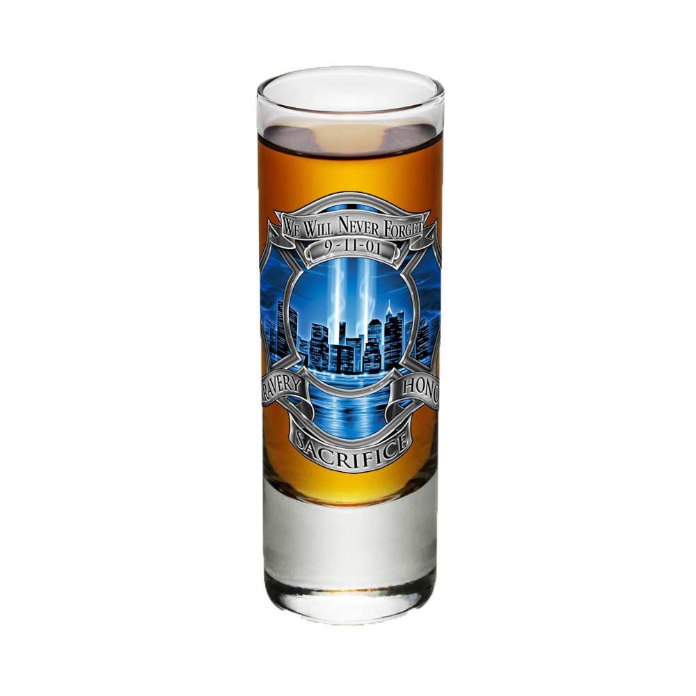 9/11 Firefighter Blue Skies Shot Glasses-Military Republic