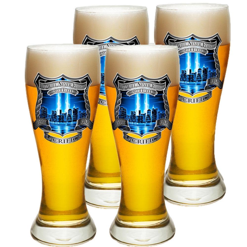 9/11 Police Blue Skies Pilsner Glass Set-Military Republic