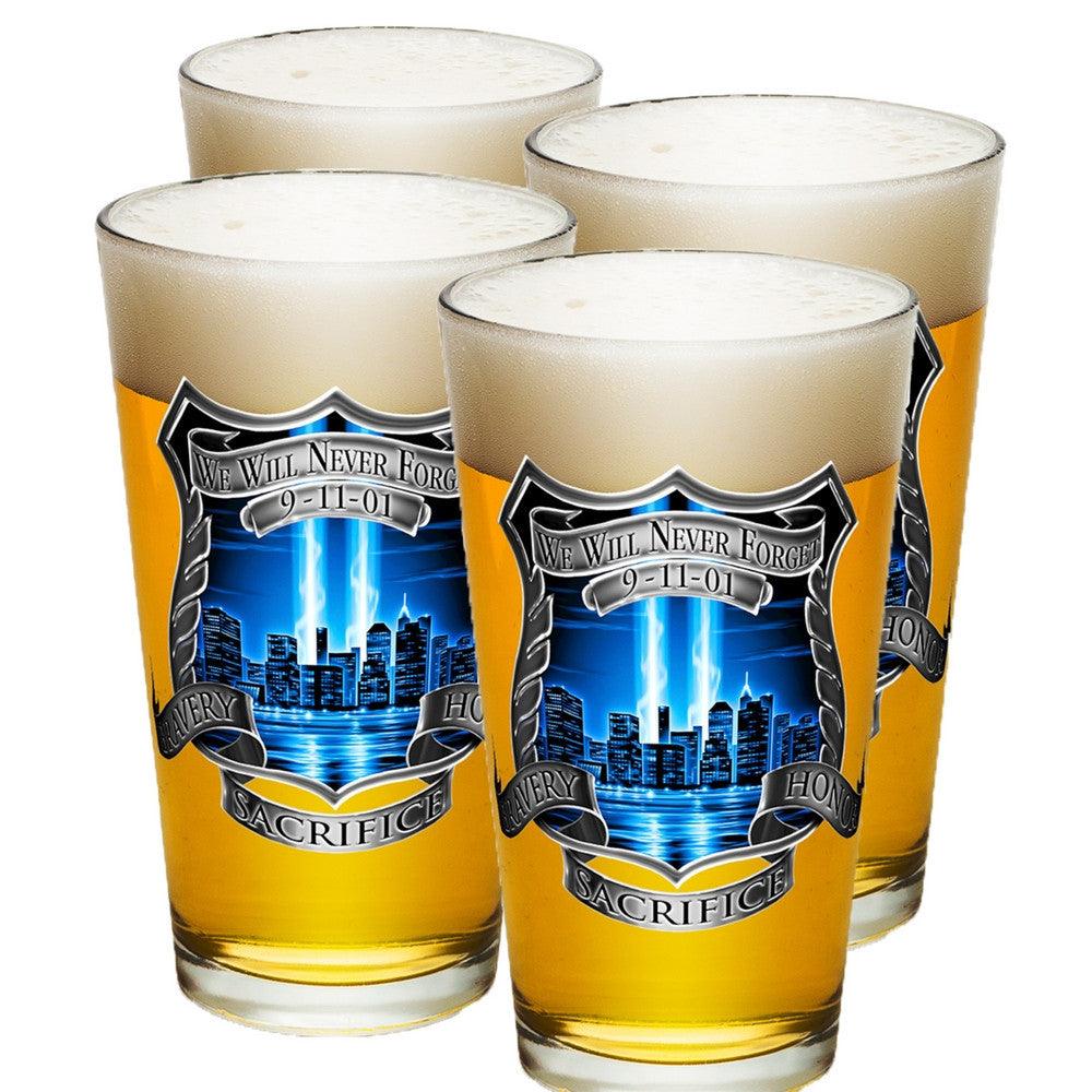 9/11 Police Blue Skies Pint Glasses-Military Republic