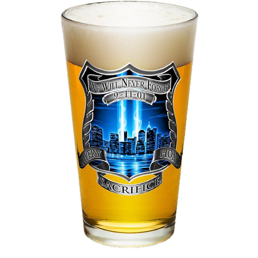 9/11 Police Blue Skies Pint Glasses-Military Republic