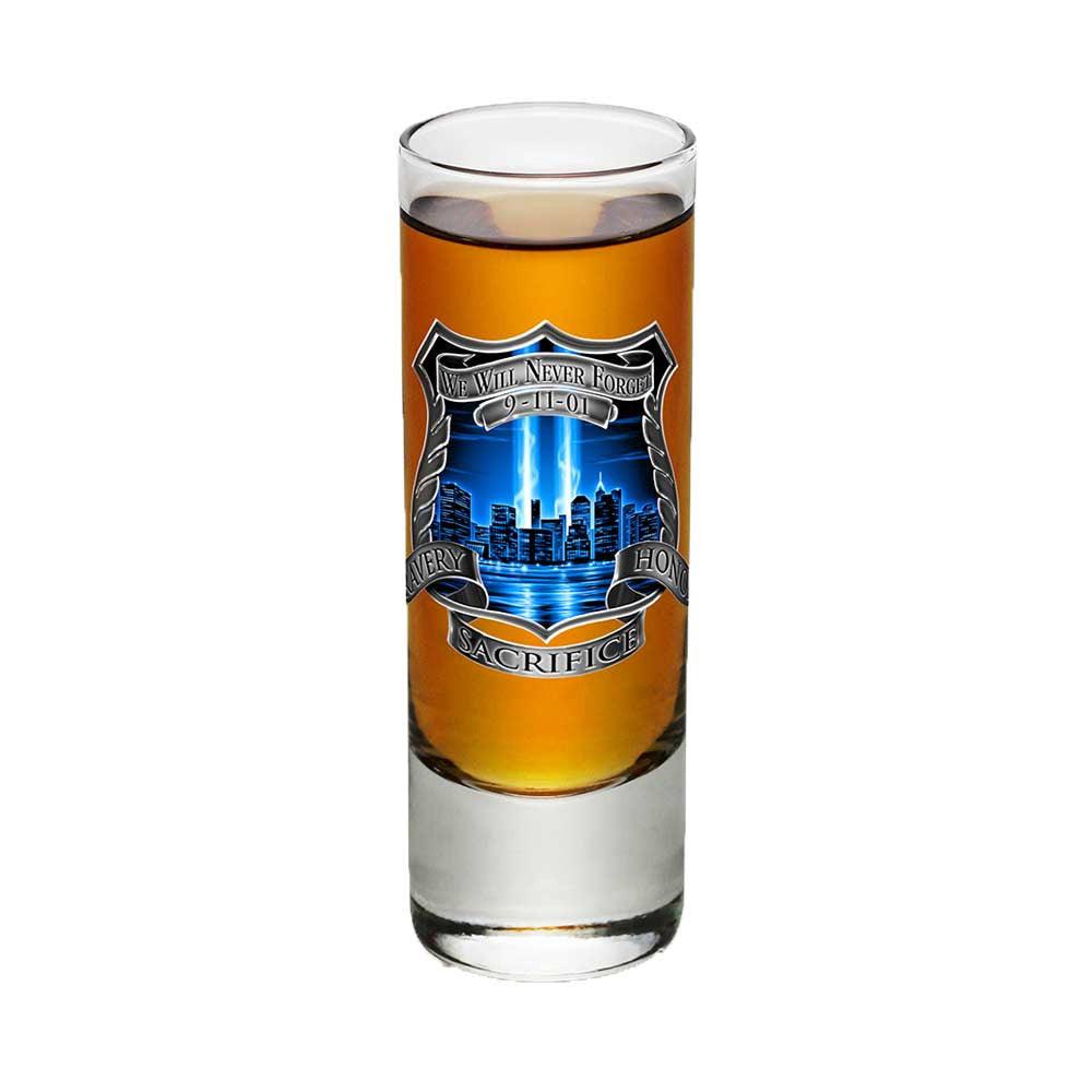 9/11 Police Blue Skies Shot Glasses-Military Republic