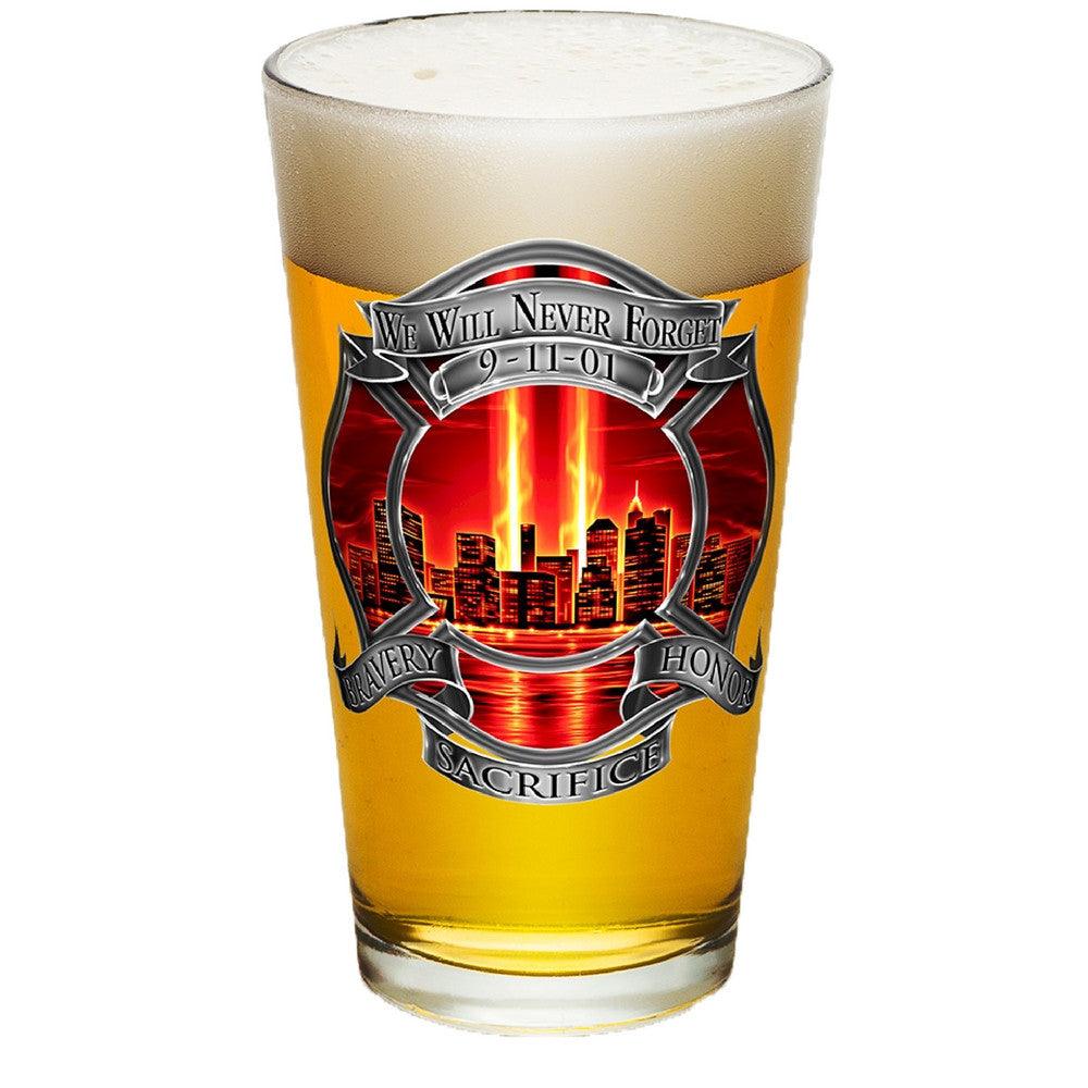 9/11 Police Red Skies Pint Glasses-Military Republic
