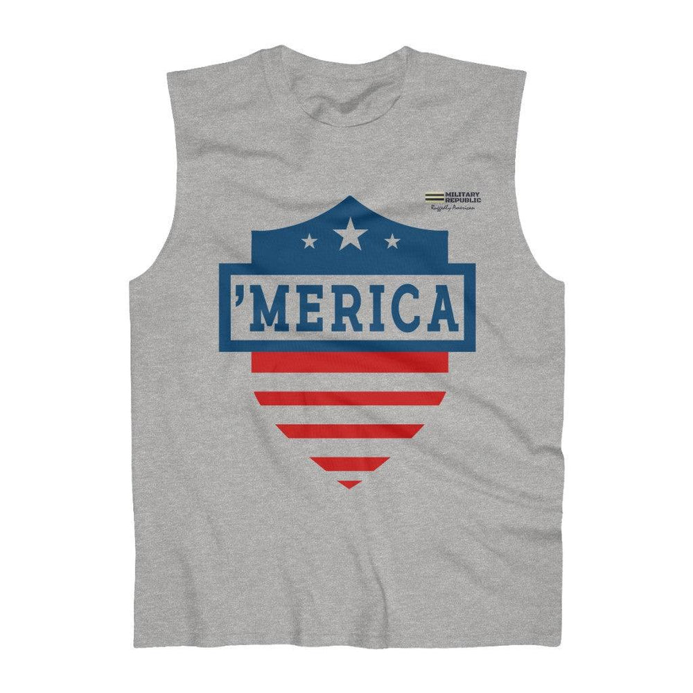 USA Shield Men's Sleeveless Performance Tee - Military Republic