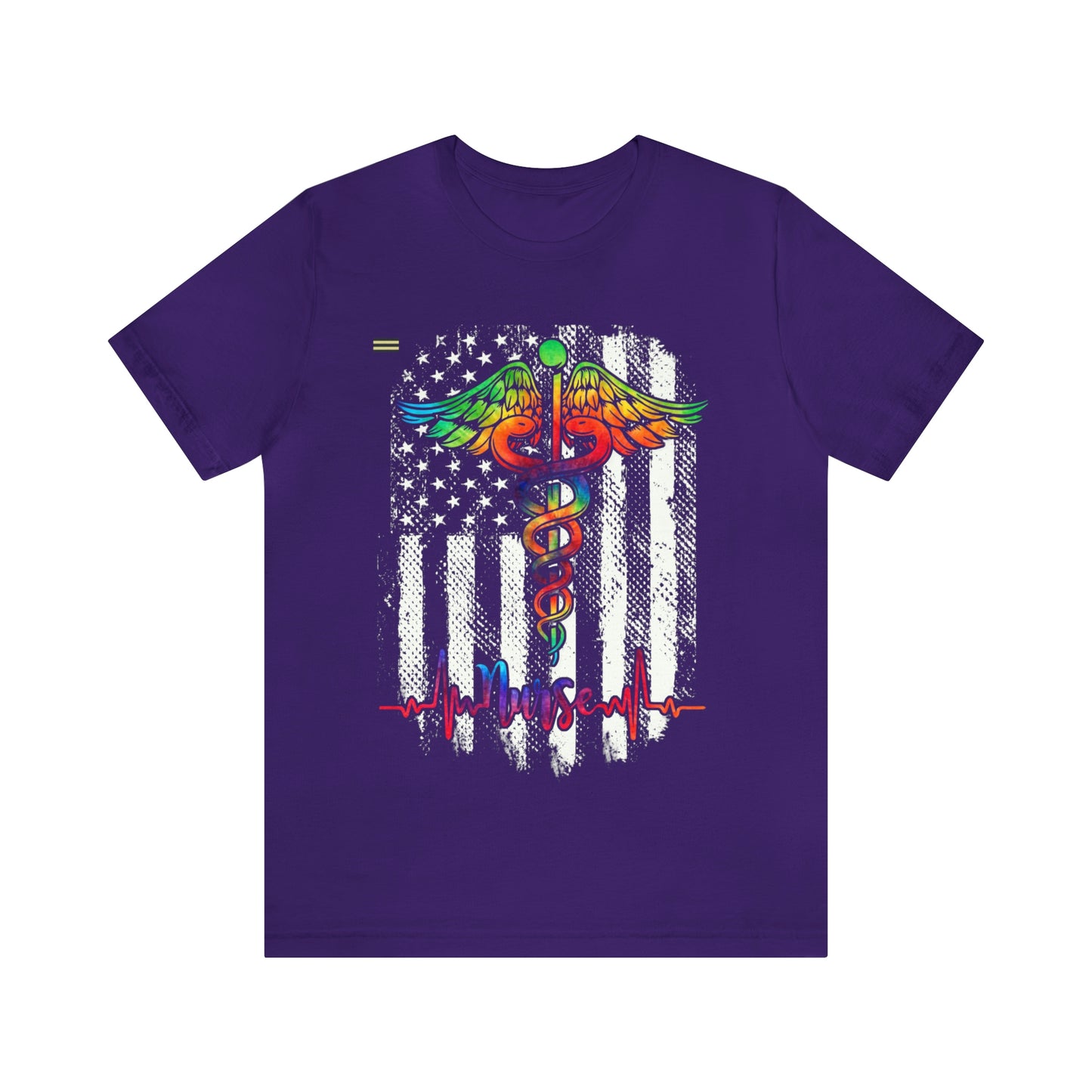 Nurse Calligraphy with Distressed Flag Design Nurse T-shirt