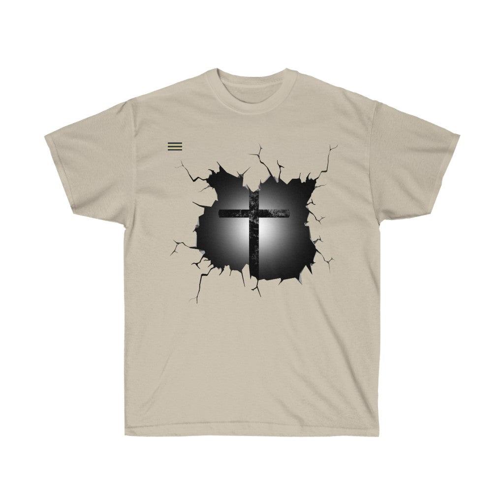 Shattered Shirt Cross Design T-shirt - Military Republic