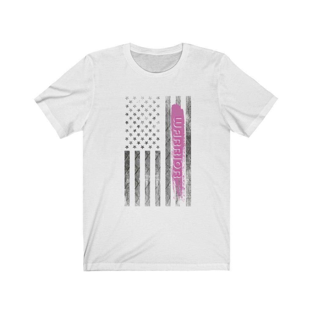 Warrior Cure For Cancer Meshed USA Flag T-shirt - Military Republic
