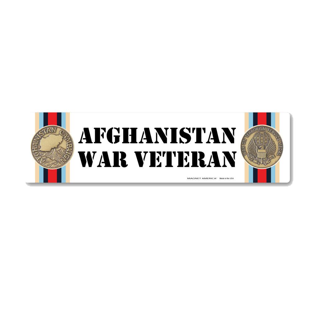United States Veteran Afghanistan War Bumper Strip Magnet (10.88" x 2.88") - Military Republic