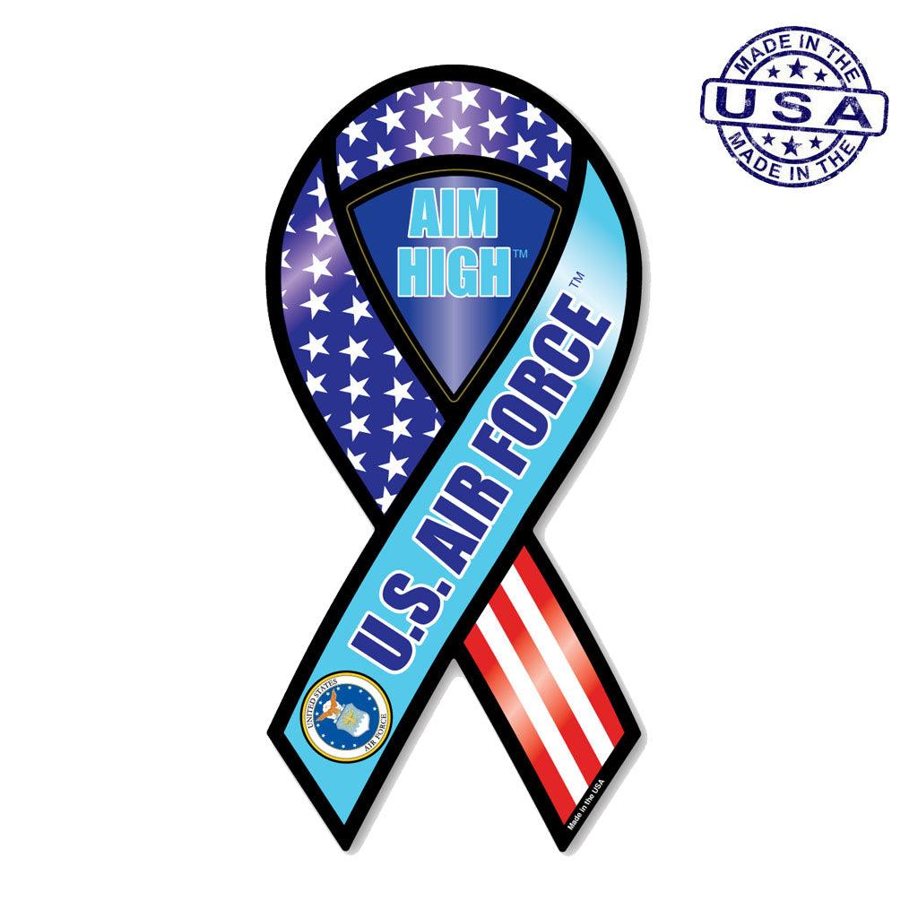 United States Air Force Aim High Ribbon Magnet (3.88" x 8") - Military Republic