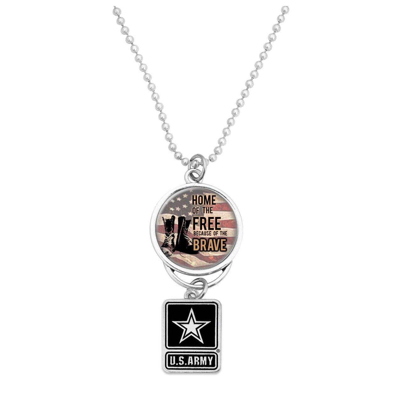 U.S. Army Home of the Brave (Boots) Silver Logo Car Charm - Military Republic