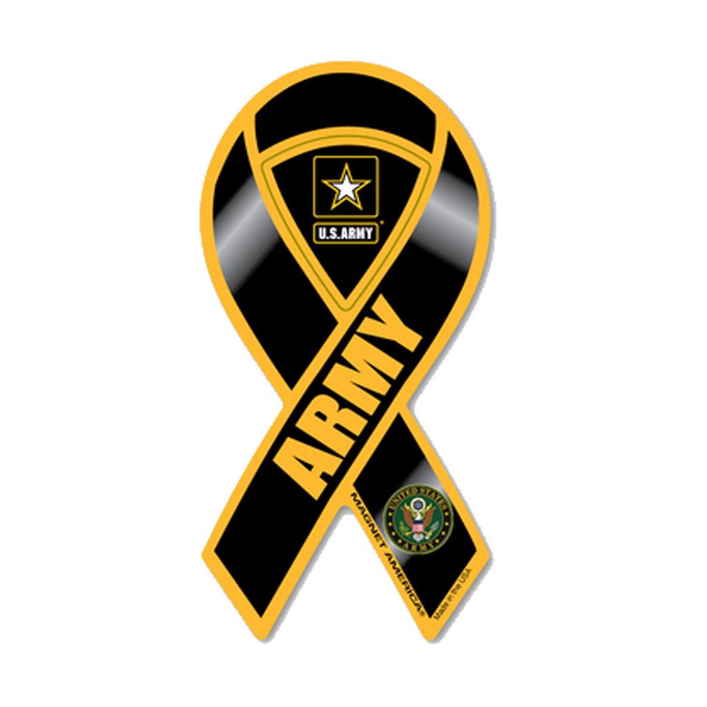 United States Army Mini Ribbon Black Magnet (2" x 4") - Military Republic