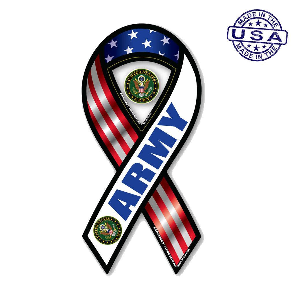 United States Army Red,White & Blue Mini Ribbon Magnet (2" x 4") - Military Republic