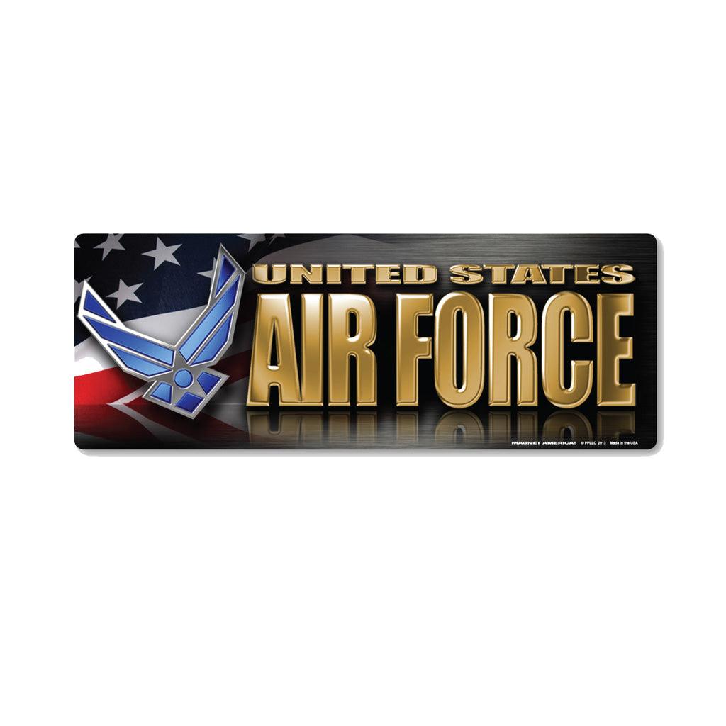 United States Air Force Chrome Bumper Strip Magnet (7.75" x 2.88") - Military Republic