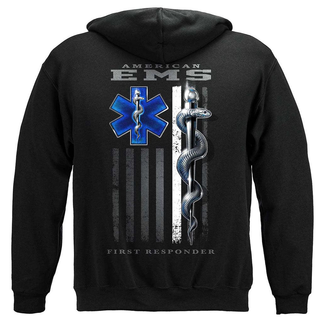 United States American EMS First Responder Ghost Flag Premium Long Sleeve - Military Republic