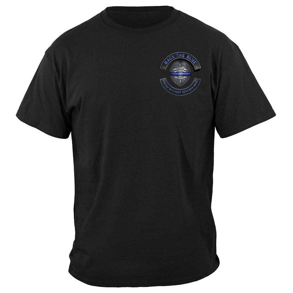United States Back the Blue Law enforcement Blue lives Mater Serve and Protect Premium Long Sleeve - Military Republic