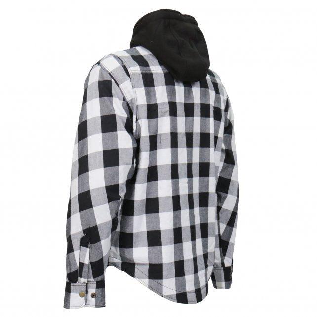 Hot Leathers Black and White Hooded Armored Flannel Jacket - Military Republic