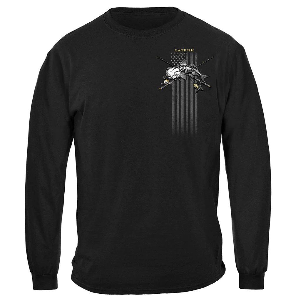 United States Black Flag Patriotic Catfish Premium Hoodie - Military Republic