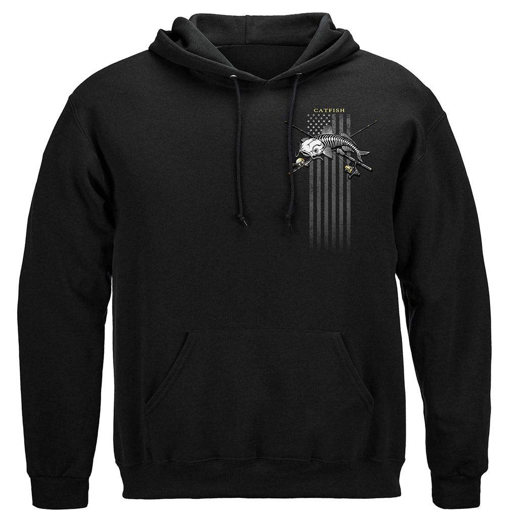 United States Black Flag Patriotic Catfish Premium Hoodie - Military Republic