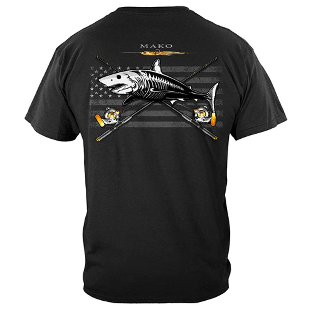 United States Black Flag Patriotic Shark Premium T-Shirt - Military Republic