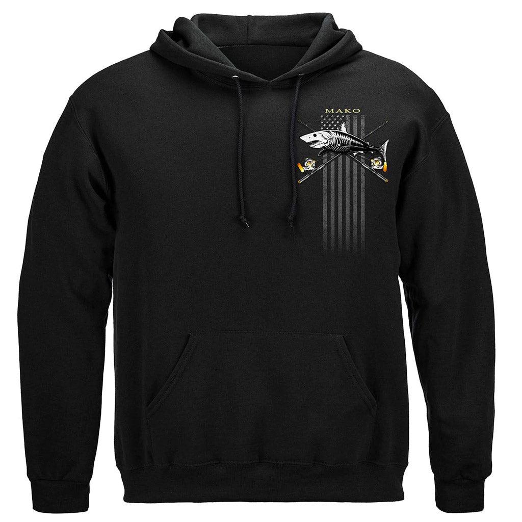 United States Black Flag Patriotic Shark Premium Hoodie - Military Republic