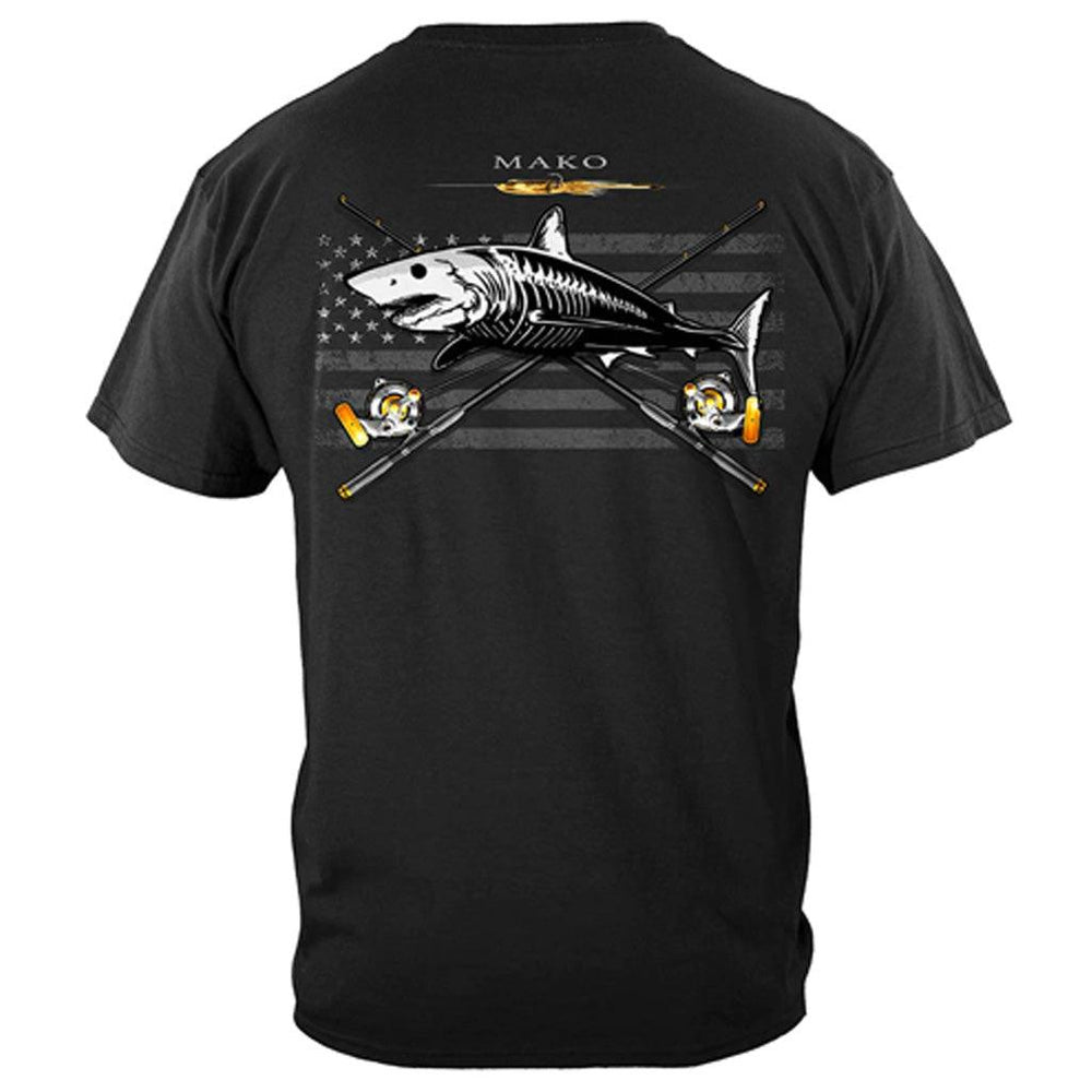 United States Black Flag Patriotic Shark Premium T-Shirt - Military Republic