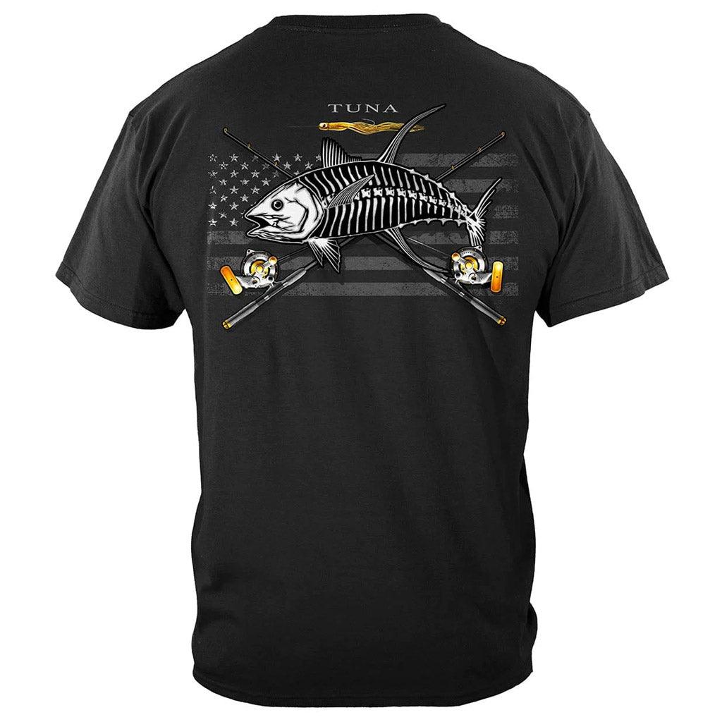 United States Black Flag Patriotic Tuna Premium T-Shirt - Military Republic