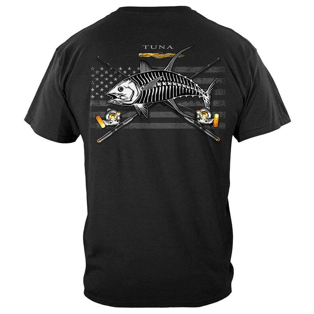 United States Black Flag Patriotic Tuna Premium T-Shirt - Military Republic