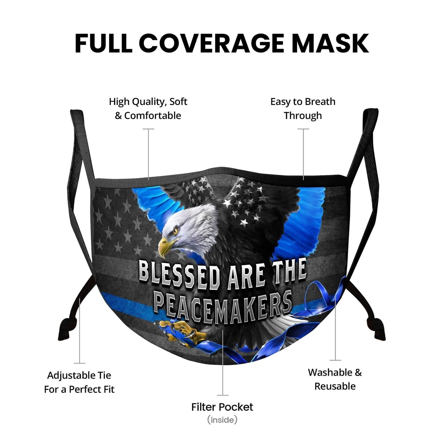 Blessed Are the Peace Makers Face Mask - Military Republic