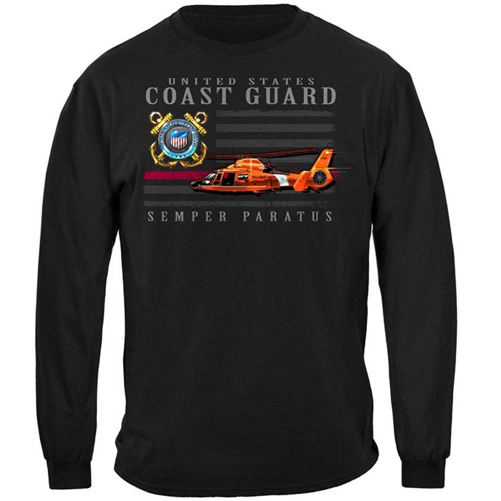 U.S. Coast Guard Patriotic Flag Long Sleeve Shirt - Military Republic