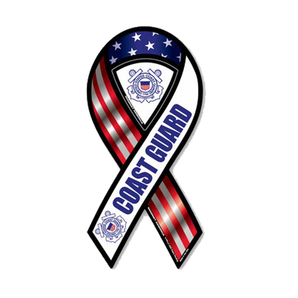 United States Coast Guard Red, White and Blue Ribbon Magnet (3.88" x 8") - Military Republic