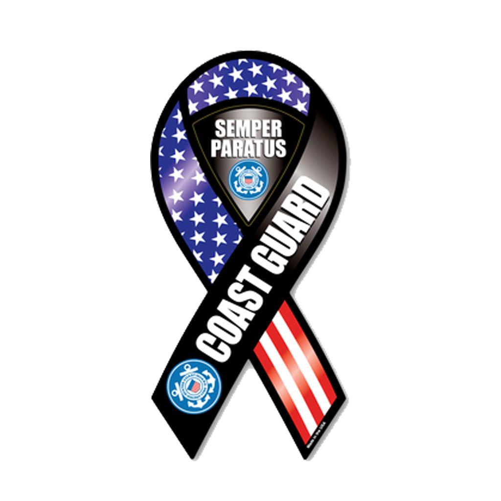 United States Coast Guard Semper Paratus Ribbon Magnet (3.88" x 8") - Military Republic