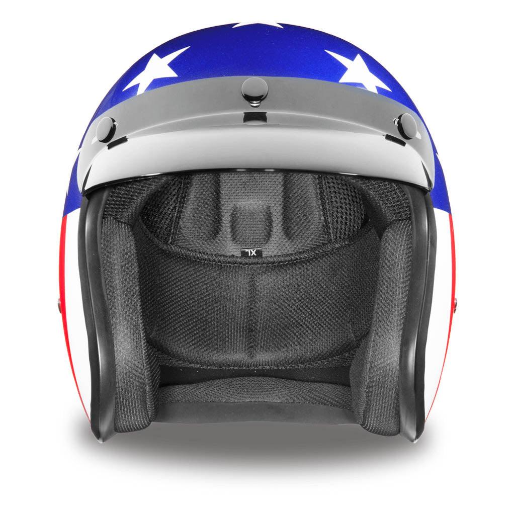 Captain America Patriotic 3/4 Shell Motorcycle Helmet - Military Republic