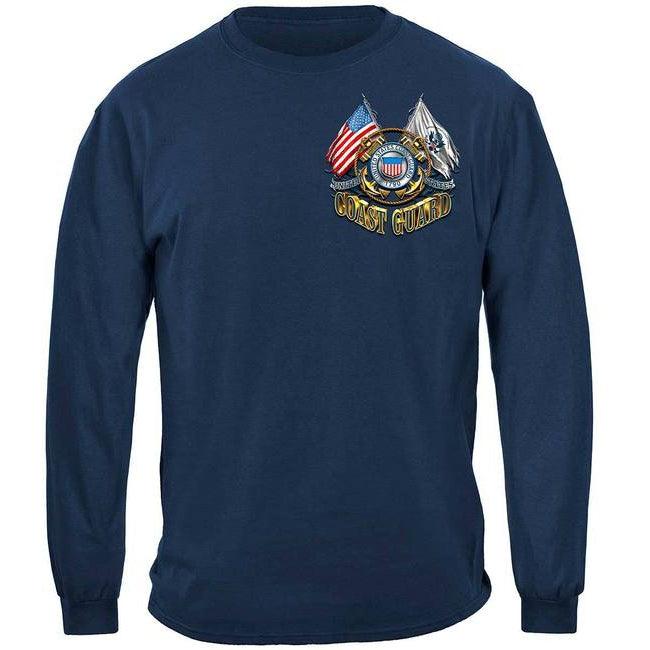 Double Flag Coast Guard Premium Long Sleeves - Military Republic