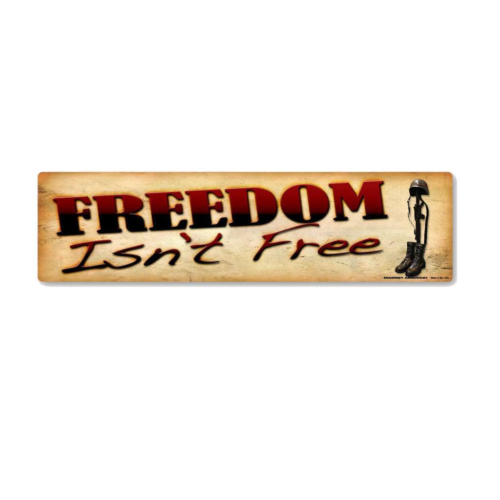 United States Patriotic Freedom isn't Free Tan Bumper Strip Magnet (10.88" x 2.88") - Military Republic