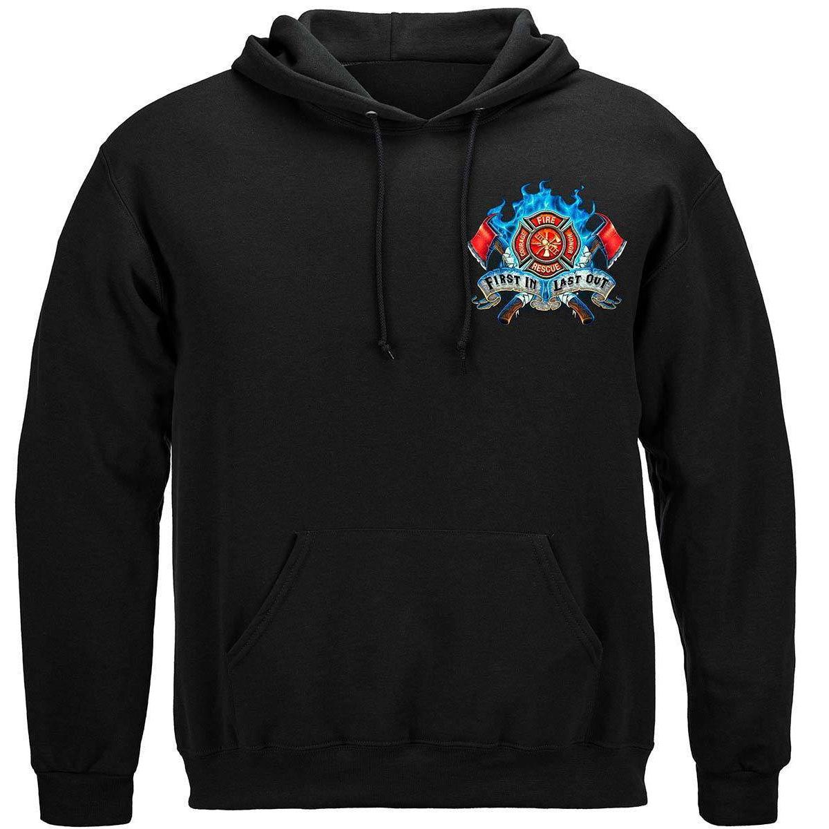 Fire Dog First In Last Out Firefighter T-Shirt - Military Republic