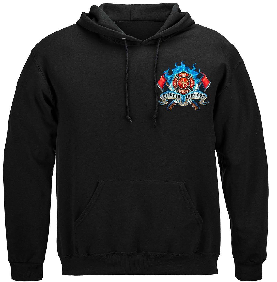 Fire Dog First In Last Out Firefighter Hoodie - Military Republic