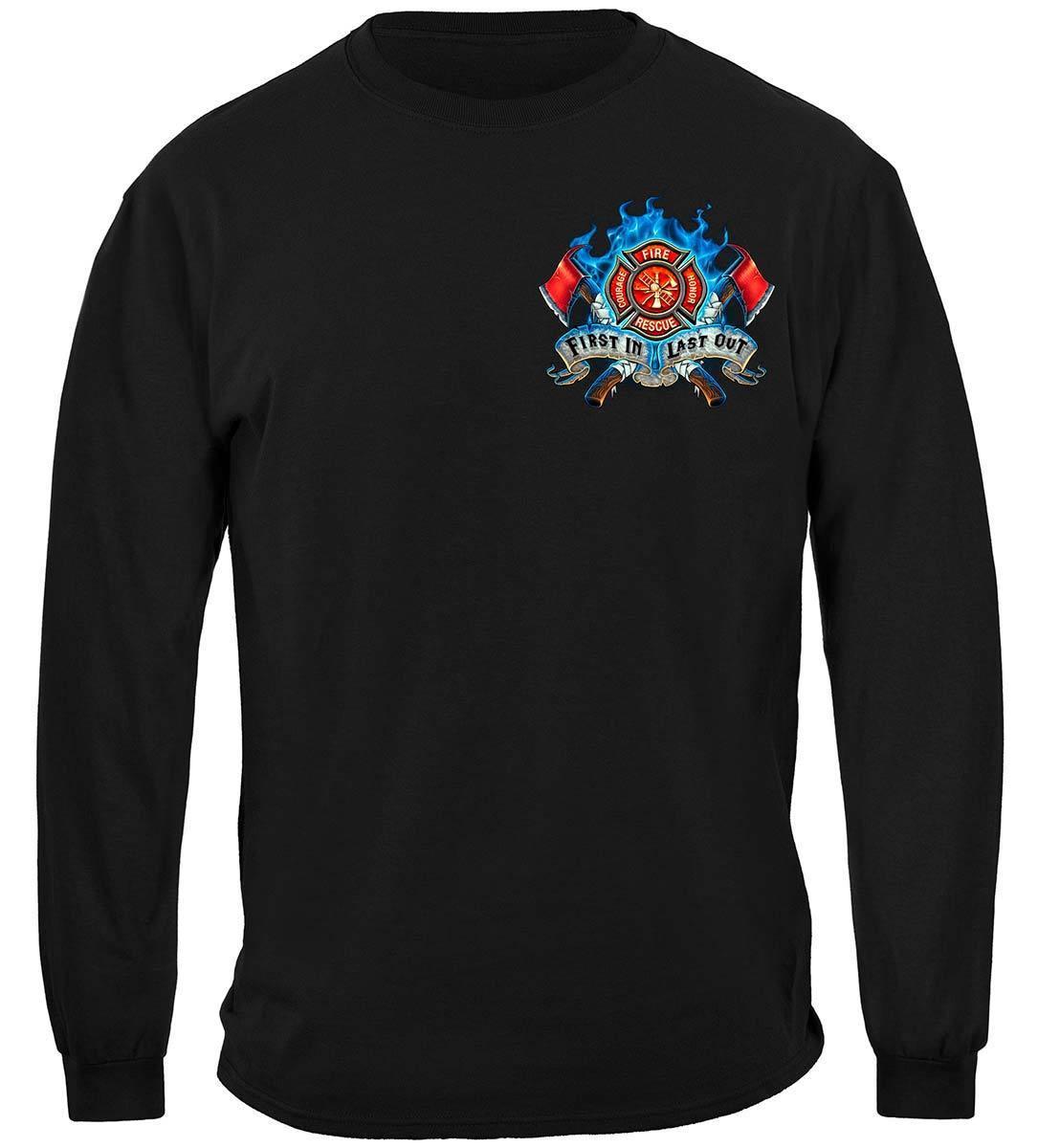 Fire Dog First In Last Out Firefighter Hoodie - Military Republic
